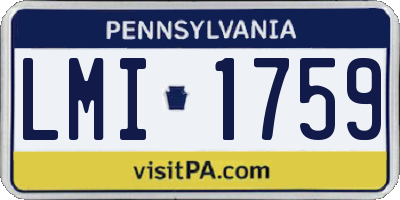 PA license plate LMI1759