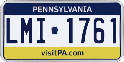 PA license plate LMI1761