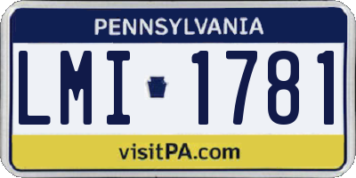 PA license plate LMI1781