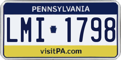 PA license plate LMI1798