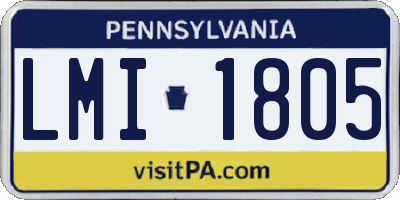 PA license plate LMI1805