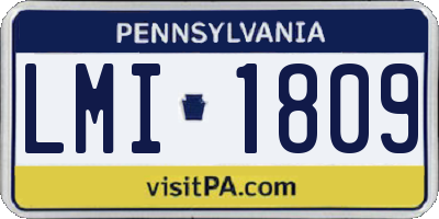 PA license plate LMI1809