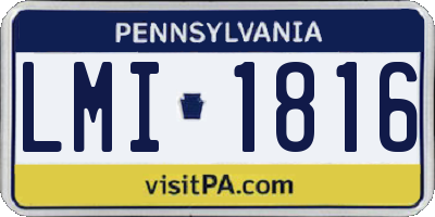 PA license plate LMI1816