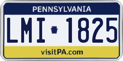 PA license plate LMI1825