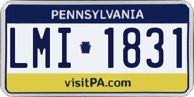PA license plate LMI1831