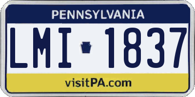 PA license plate LMI1837