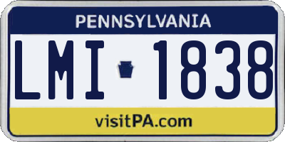 PA license plate LMI1838