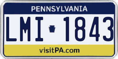 PA license plate LMI1843