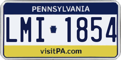 PA license plate LMI1854
