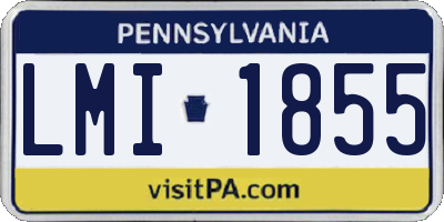 PA license plate LMI1855