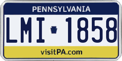 PA license plate LMI1858