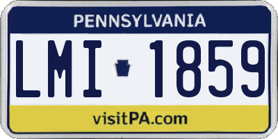PA license plate LMI1859