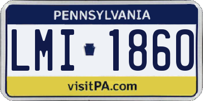 PA license plate LMI1860