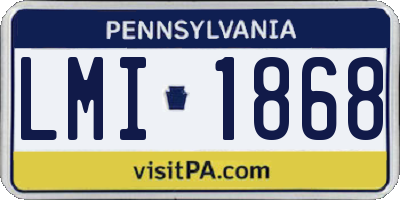 PA license plate LMI1868
