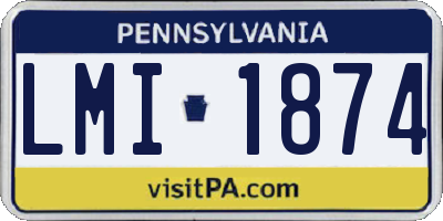 PA license plate LMI1874
