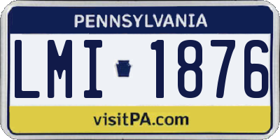 PA license plate LMI1876