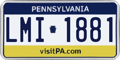 PA license plate LMI1881