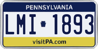 PA license plate LMI1893