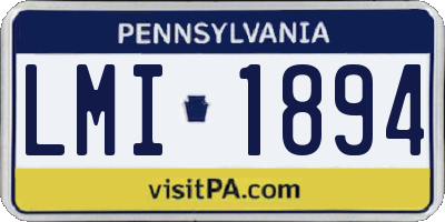 PA license plate LMI1894