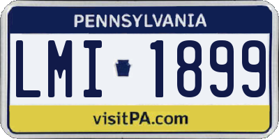 PA license plate LMI1899