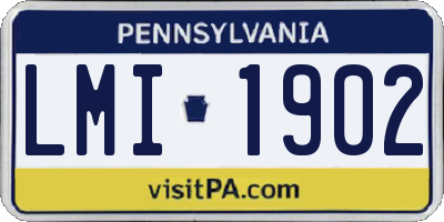 PA license plate LMI1902