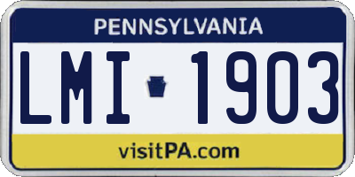 PA license plate LMI1903