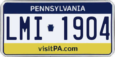 PA license plate LMI1904