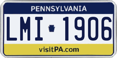 PA license plate LMI1906