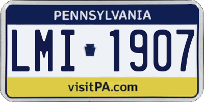 PA license plate LMI1907