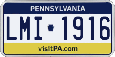 PA license plate LMI1916