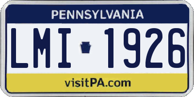 PA license plate LMI1926