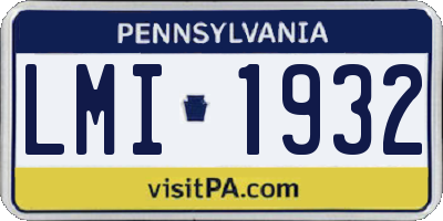 PA license plate LMI1932
