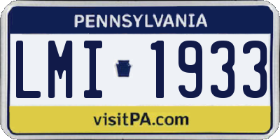 PA license plate LMI1933