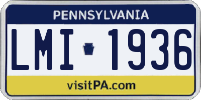 PA license plate LMI1936