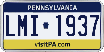 PA license plate LMI1937