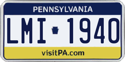 PA license plate LMI1940
