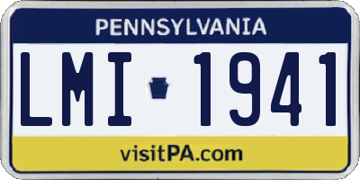 PA license plate LMI1941