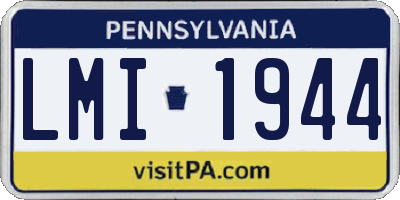 PA license plate LMI1944