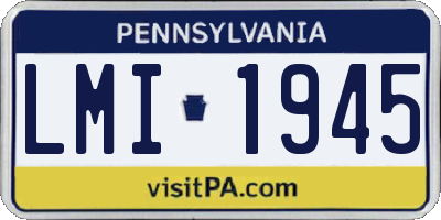 PA license plate LMI1945