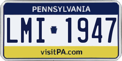 PA license plate LMI1947