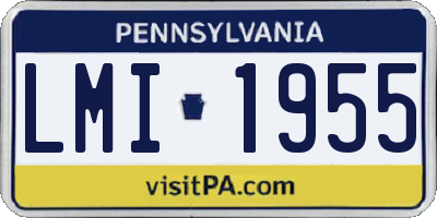 PA license plate LMI1955