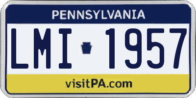 PA license plate LMI1957