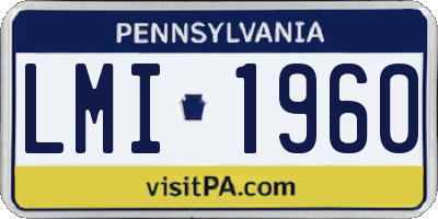 PA license plate LMI1960