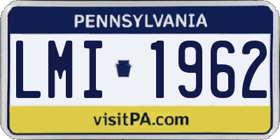PA license plate LMI1962