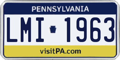 PA license plate LMI1963