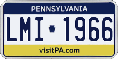 PA license plate LMI1966