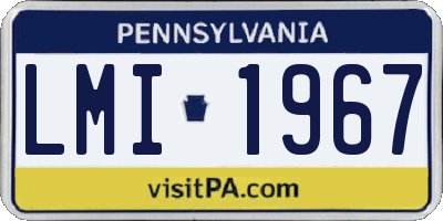 PA license plate LMI1967