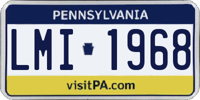 PA license plate LMI1968