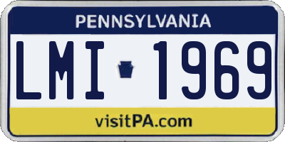PA license plate LMI1969
