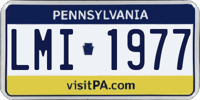 PA license plate LMI1977